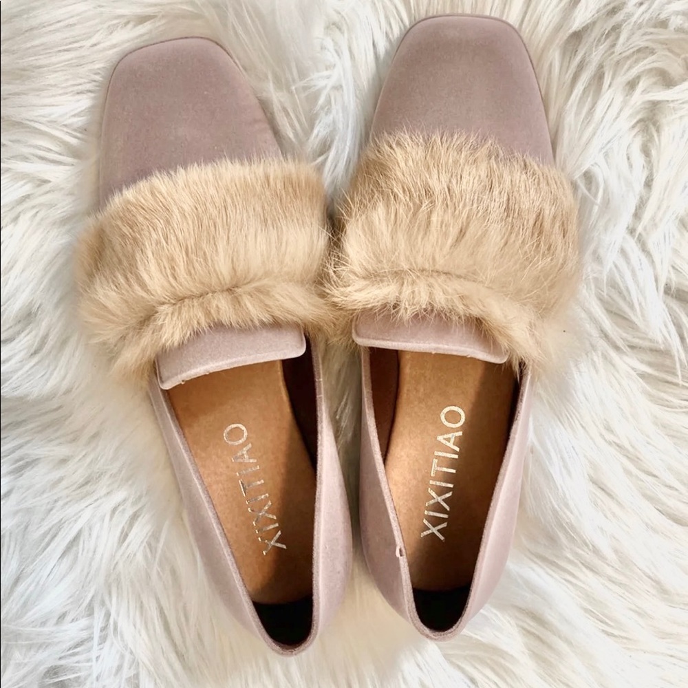 Fur loafers